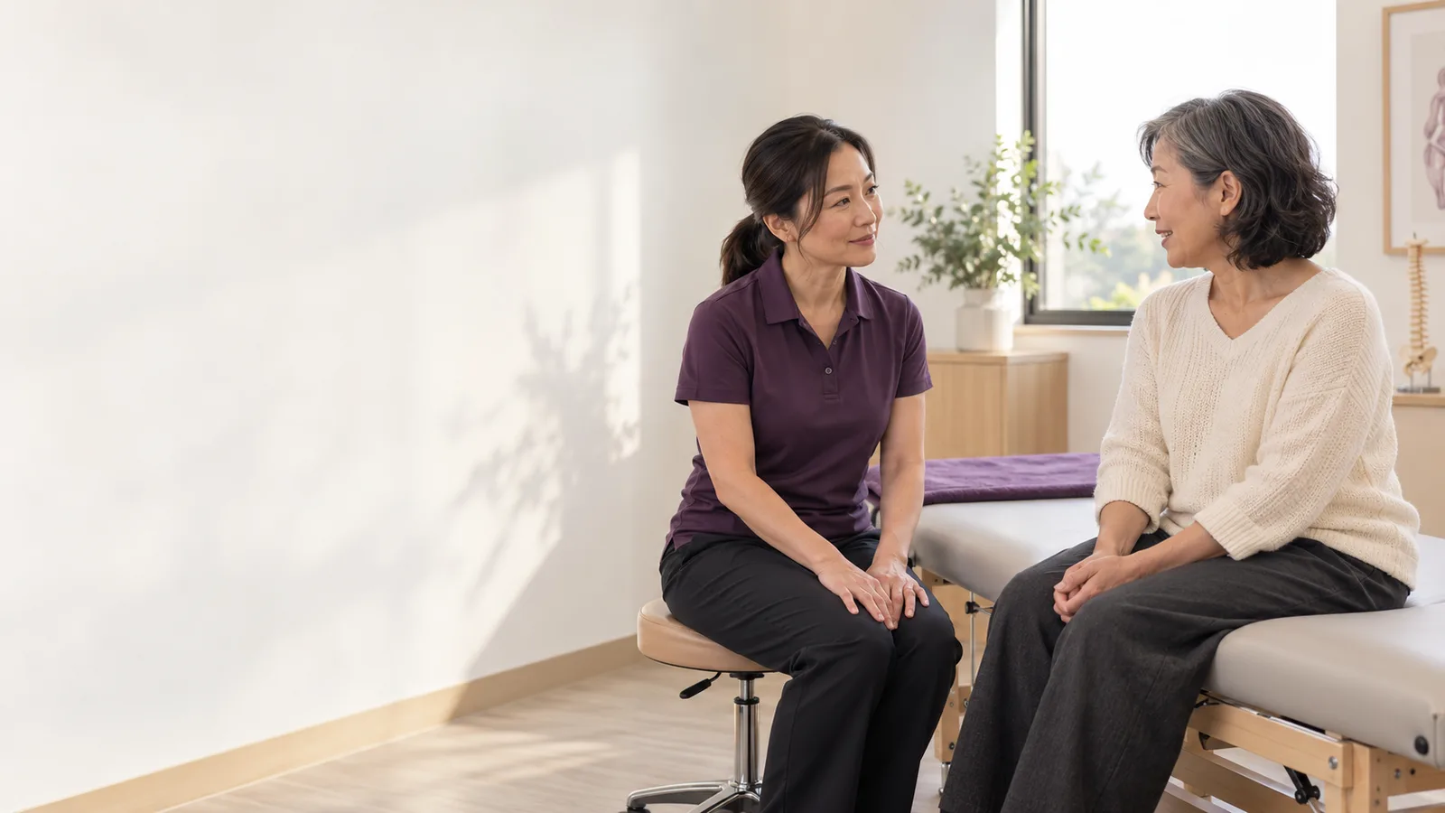 Practitioner in consultation with a client